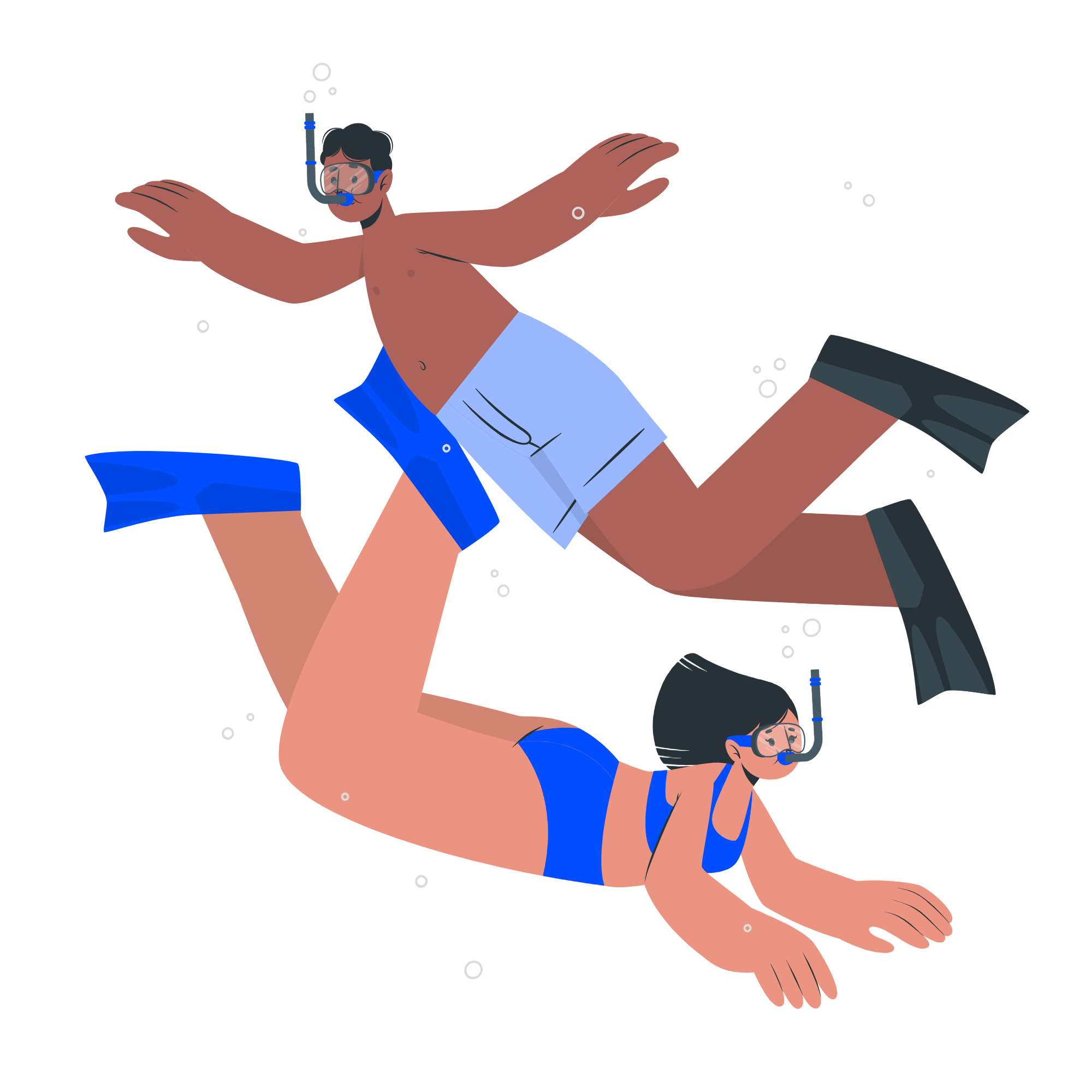 friends scuba diving, friends swimming